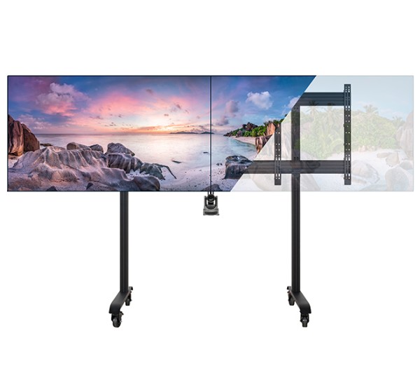 Wózek na dwa monitory do 75" z półką na kamerę B-Tech SYSTEM X BT8517/B