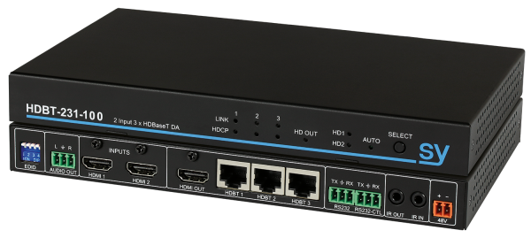 Extender / Splitter SY HDBT-231-100 wieloformatowy 2x4 zestaw