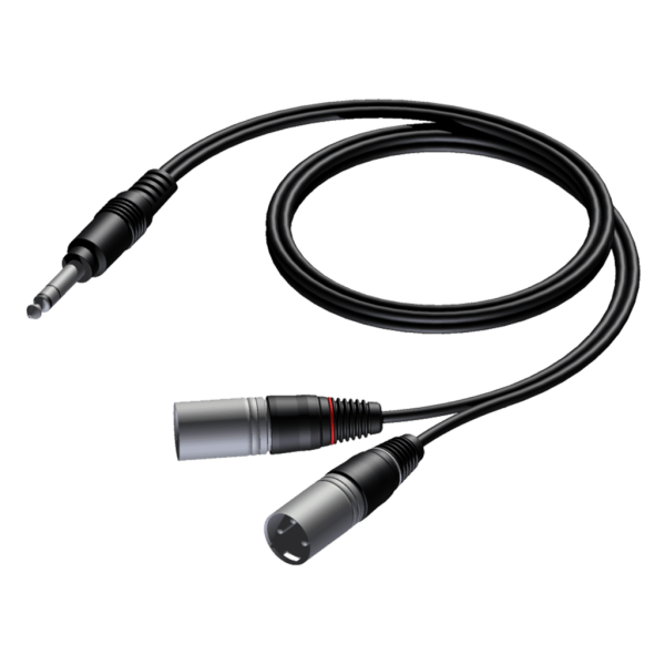 Procab CAB733/1.5 6.3 mm Jack male stereo - 2 x XLR male 1