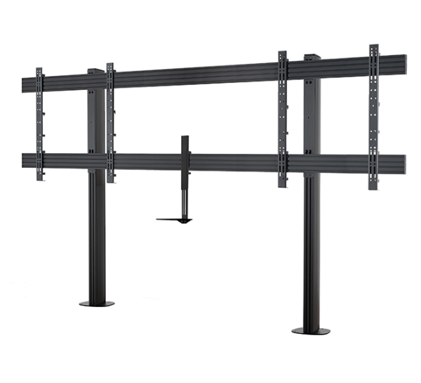 Statyw typu bolt-down na dwa monitory do 86" z półką na kamerę B-Tech SYSTEM X BT8538/BB